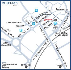 Moseleys Solicitors Location Map